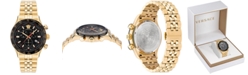 Versace Men's Swiss Chronograph Hellenyium Gold Ion Plated Bracelet Watch 44mm